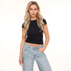 Olivia & Kate Tops-Zwarte Basic Ss-Top