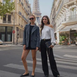 Olivia & Kate Broeken-Zwarte Basic Wijde-Pantalon
