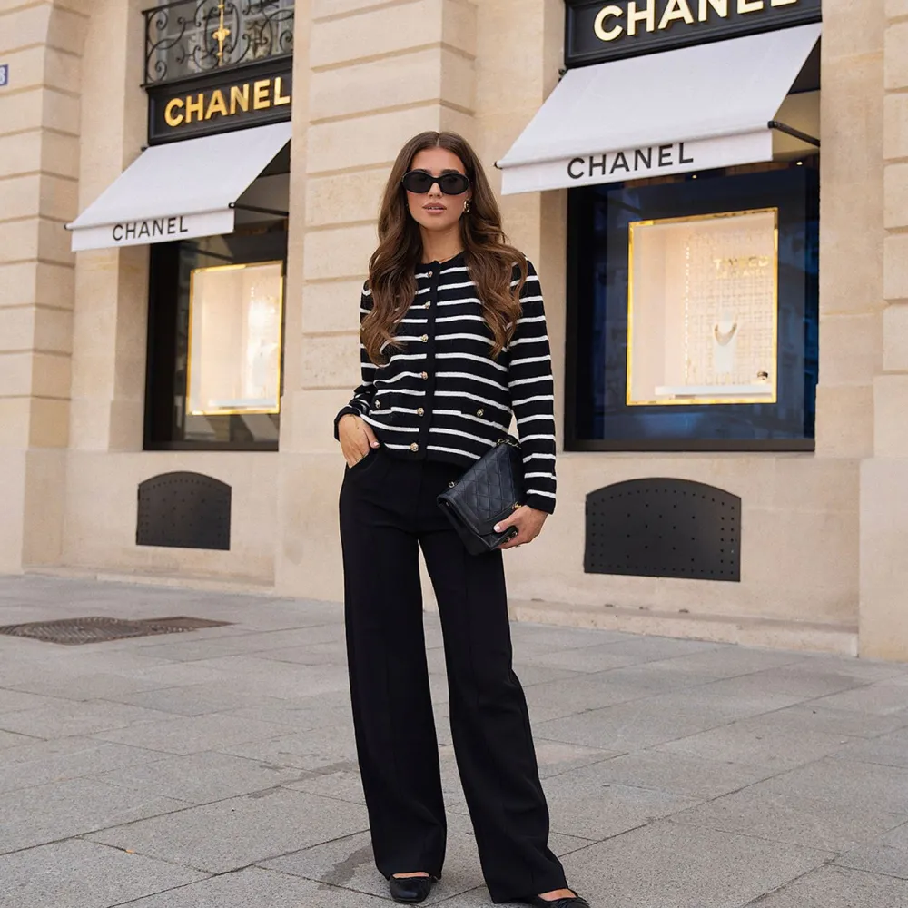 Olivia & Kate Broeken-Zwarte Basic Wijde-Pantalon
