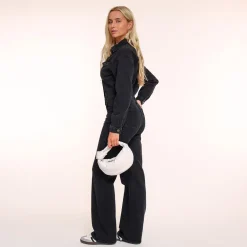 Olivia & Kate Jumpsuits-Zwarte Denim Ls-Jumpsuit