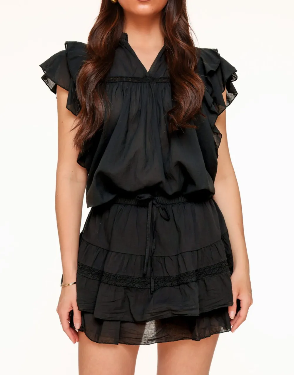 Olivia & Kate Skorts-Zwarte Details Ruffel-Skort
