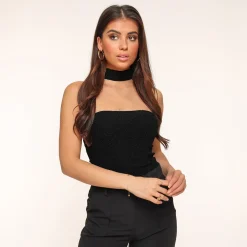 Olivia & Kate Tops-Zwarte Glitter Choker-Top