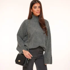 Olivia & Kate Tassen-Zwarte Leren Crossbody-Tas