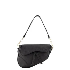 Olivia & Kate Tassen-Zwarte Leren Saddle-Tas